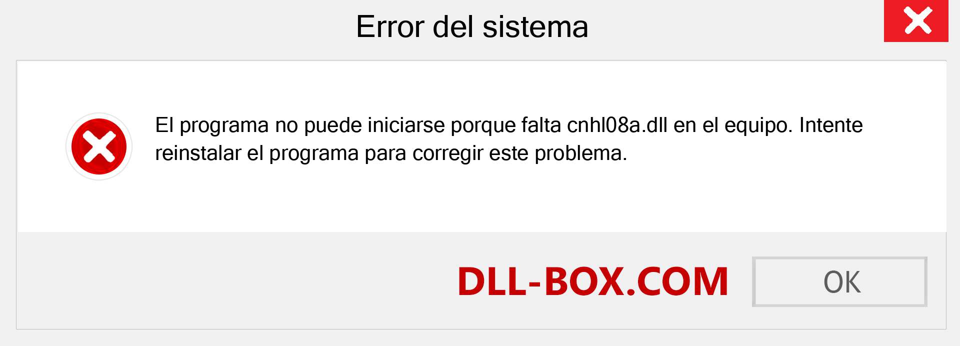 ¿Falta el archivo cnhl08a.dll ?. Descargar para Windows 7, 8, 10 - Corregir cnhl08a dll Missing Error en Windows, fotos, imágenes