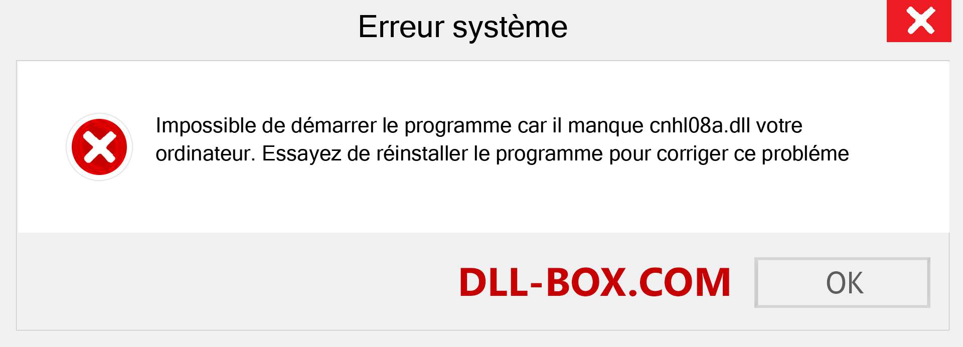 Le fichier cnhl08a.dll est manquant ?. Télécharger pour Windows 7, 8, 10 - Correction de l'erreur manquante cnhl08a dll sur Windows, photos, images